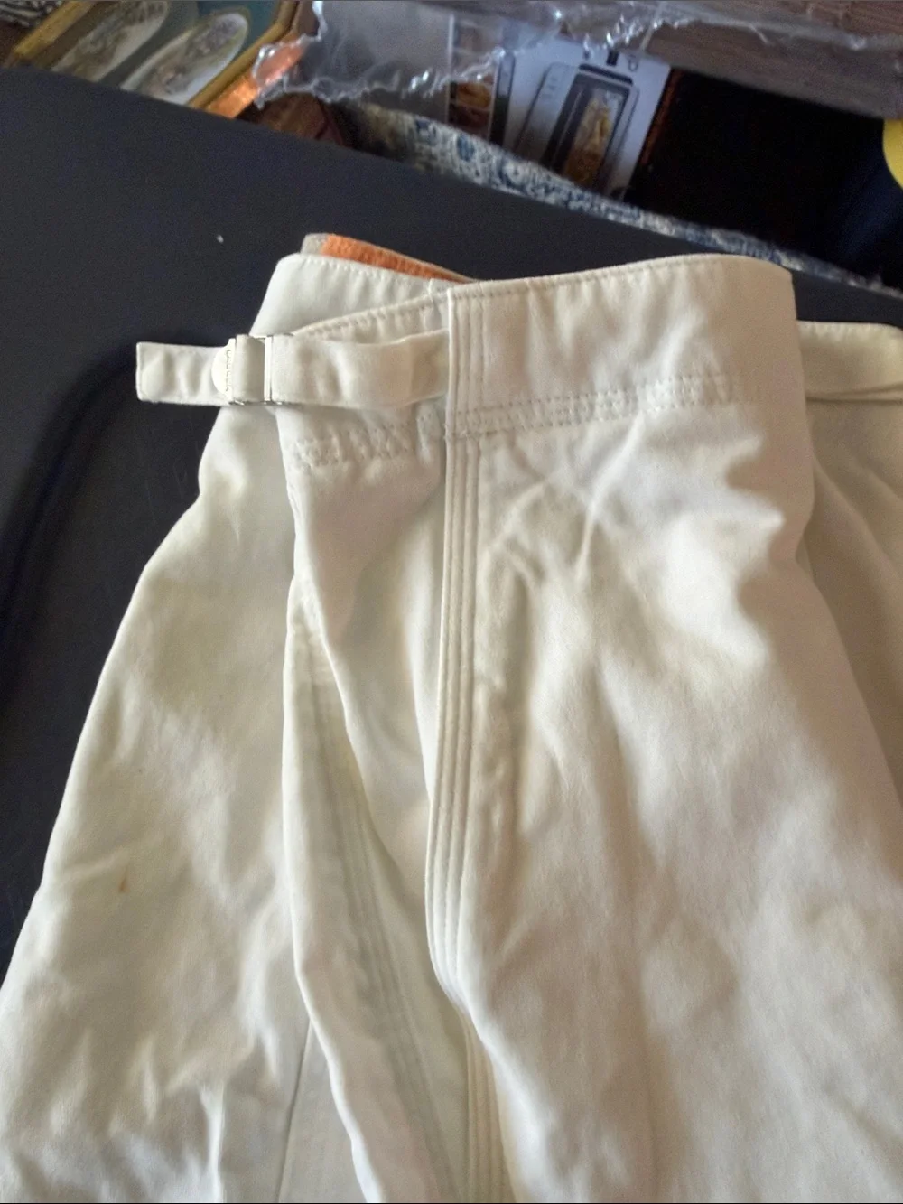 Ralph Lauren Lauren White Shorts with Pastel Plaid Waistband